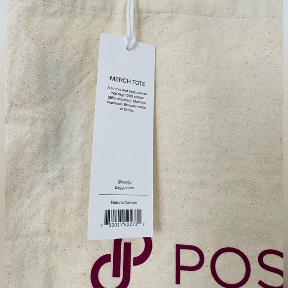 NWT Baggu x Poshmark Collab Canvas Tote Shoulder Merch Bag OS - Picture 2 of 3